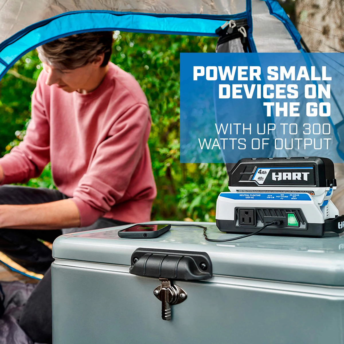 300 Watt Battery Powered Power Source with LED Light and Carry Handle R48200