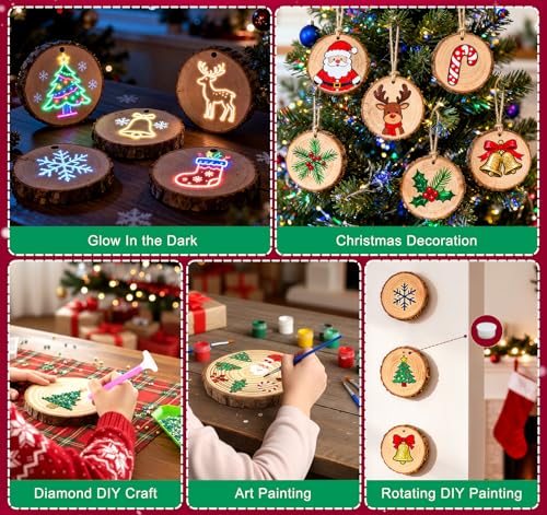Unfinished Wooden Ornaments 30 Pcs U913