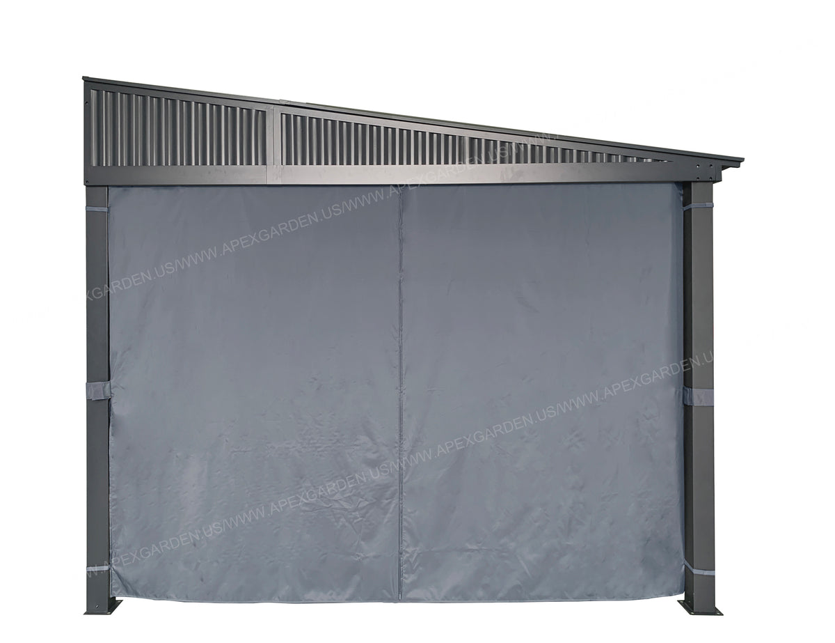 10' x 12' 3-Sided Privacy Curtain Set for Wall-Mounted Sun Shelter S685