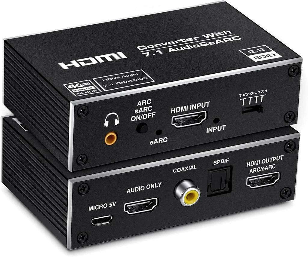 4K@60Hz eARC HDMI Audio Extractor with 7.1CH Audio Out, Pack of 2 Q60953
