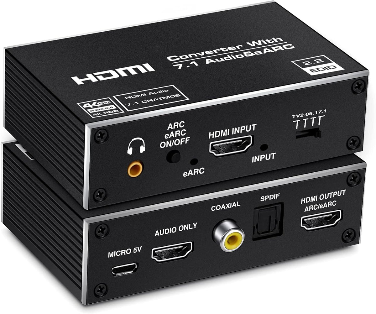 4K@60Hz eARC HDMI Audio Extractor with 7.1CH Audio Out, Pack of 2 Q60953