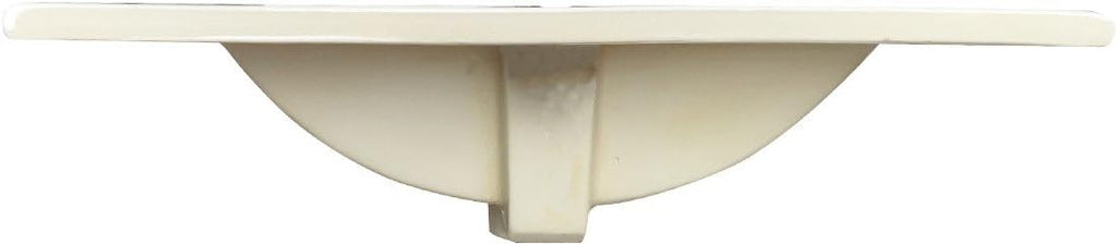 White Drop-in Rectangular Bathroom Sink with Overflow G215029