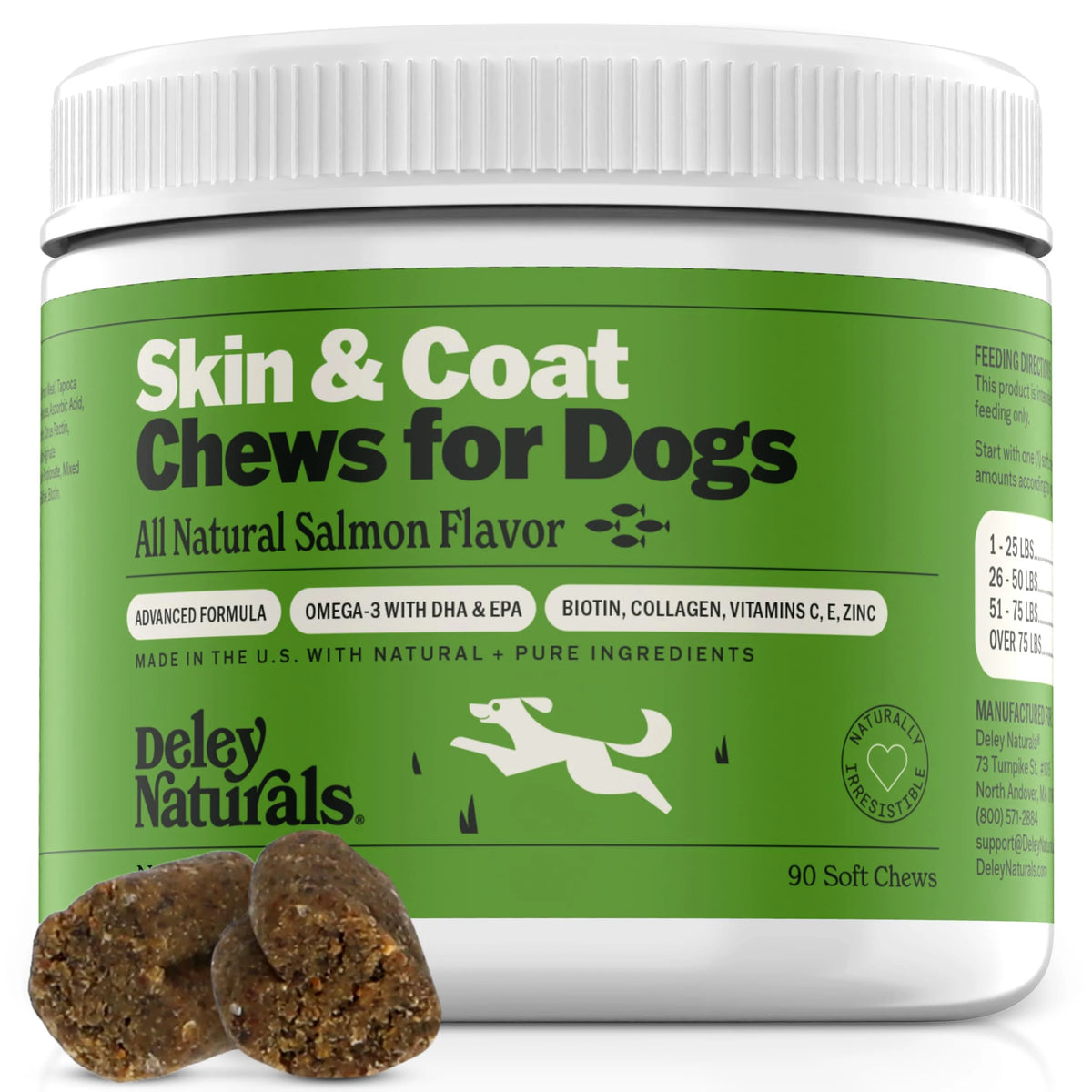 Omega 3 Fish Oil Chews with DHA & EPA, Biotin, Collagen, Salmon Flavor, 90 Chews Y375255