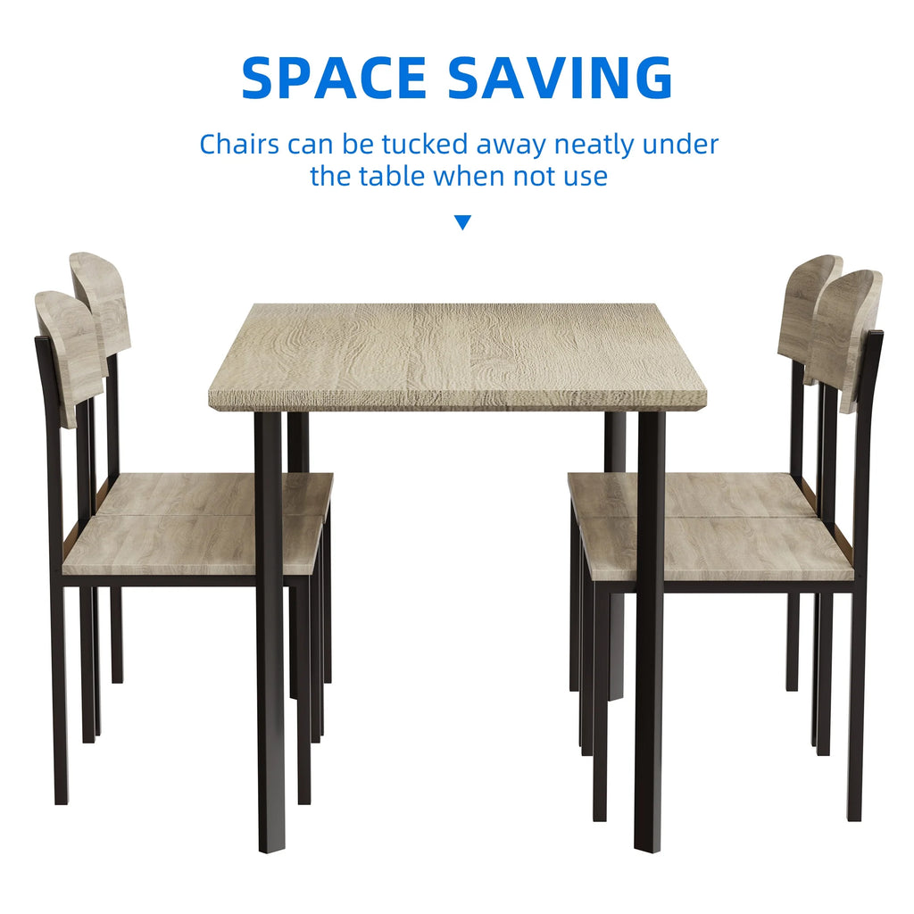 5-Piece Light Brown Dining Table Set C873