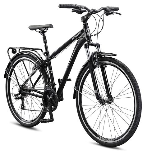 Adult Hybrid Bike 700c Wheels 21-Speeds Step-Through Frame Front Rear Fenders Rear Cargo Rack S83938