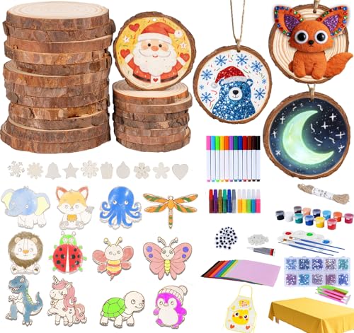 Unfinished Wooden Ornaments 30 Pcs U913