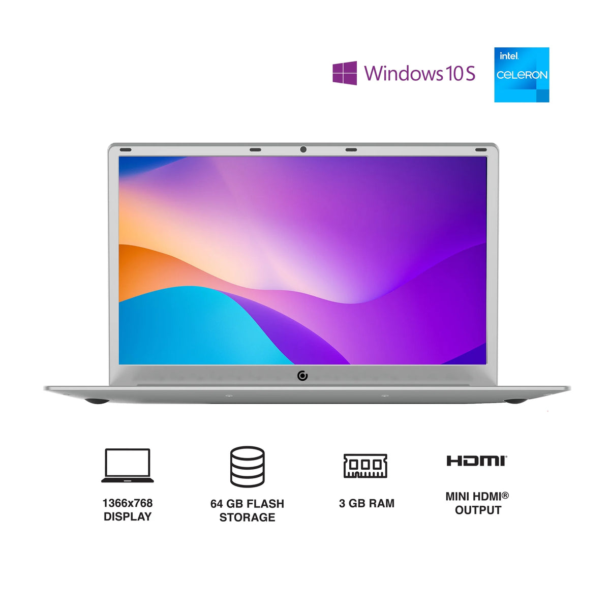 15.6" Notebook Intel Celeron 3GB RAM 64GB Silver T6475