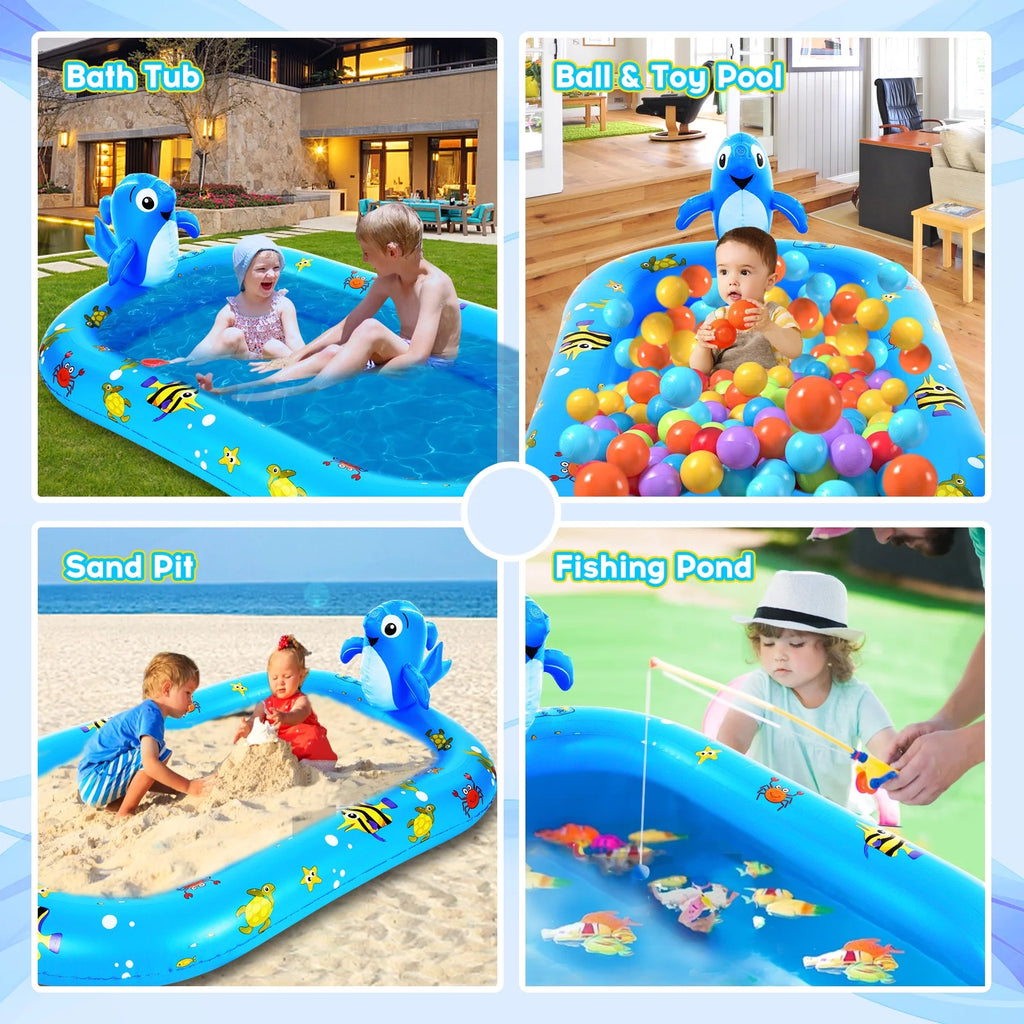 Inflatable Sprinkler Pool 170 * 101cm / 67 * 40in Kiddie Pool K53264