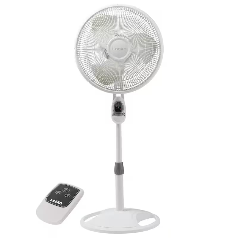 16 in. 3 Speed Oscillating Pedestal Fan with Remote Control in White Q433
