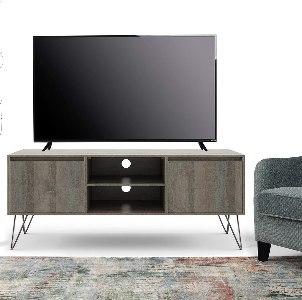 Grey 60 inch Solid Wood TV Media Stand F76549