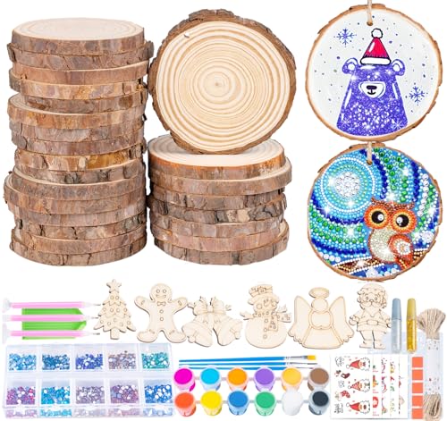 Unfinished Wooden Ornaments 30 Pcs U913