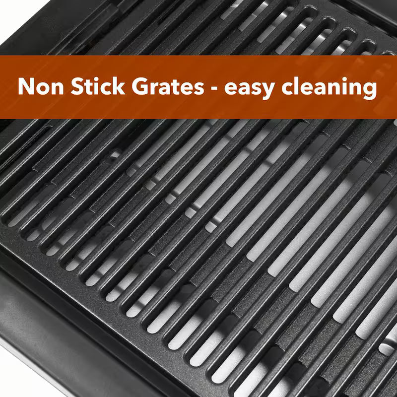 Electric Grill, 14.76 x 9.84 in. Nonstick, Dishwasher Safe, Black K272484