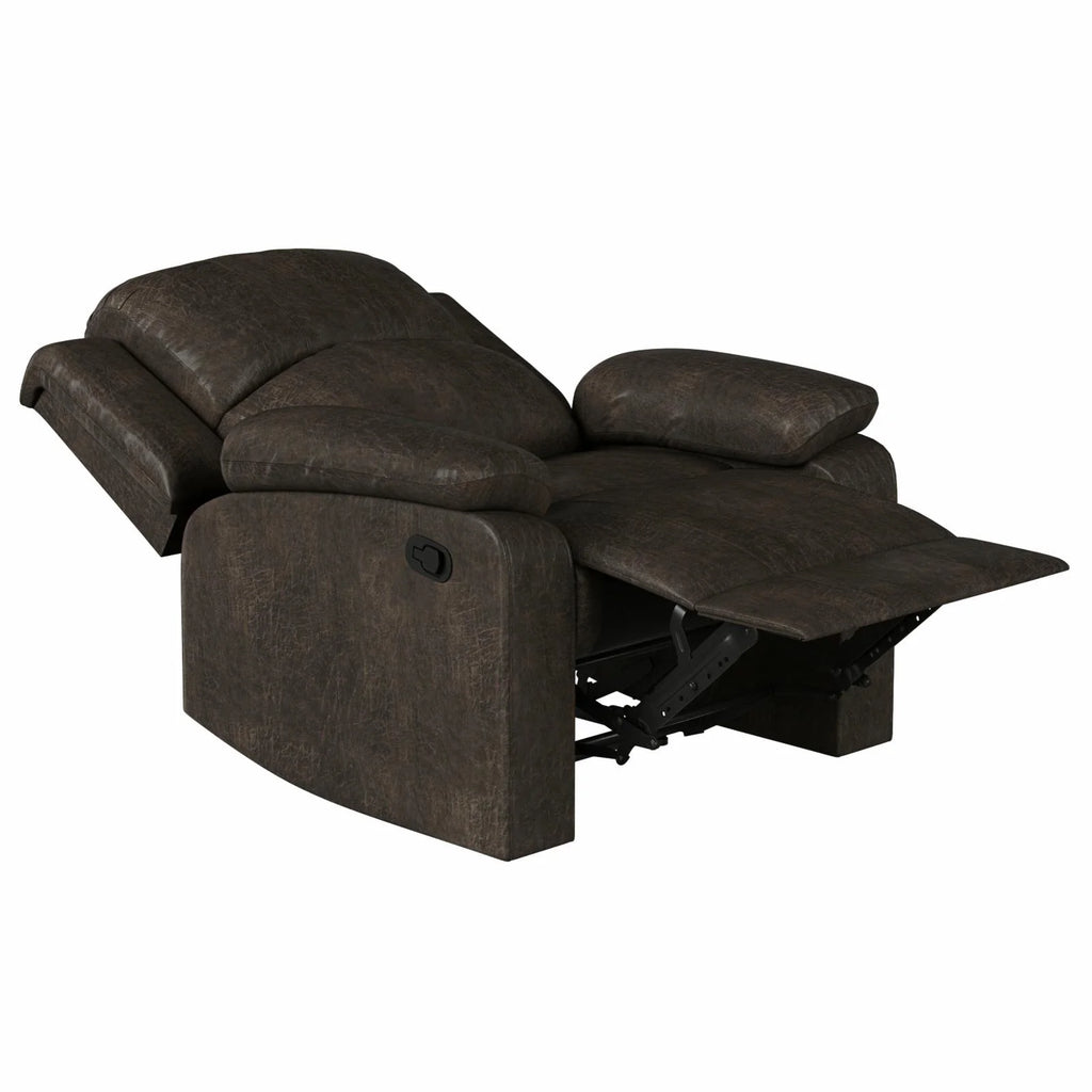 Dark Brown Faux Leather Recliner B4250