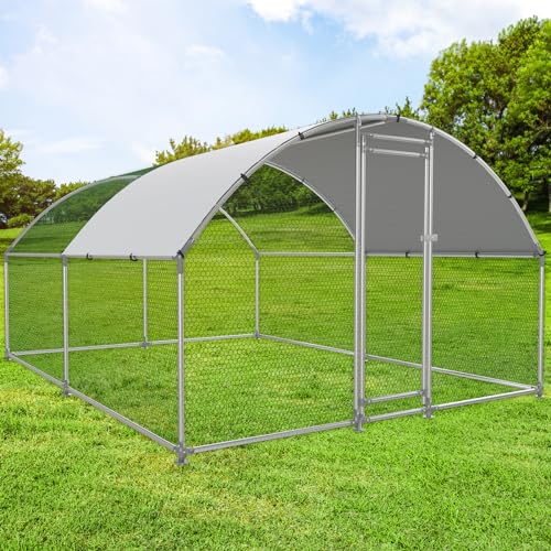 Large Metal Walk-in Chicken Coop with Anti-UV Cover D8276