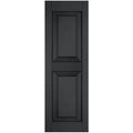 18 in. x 51 in. Exterior Real Wood Raised Panel Shutters Pair Black J337