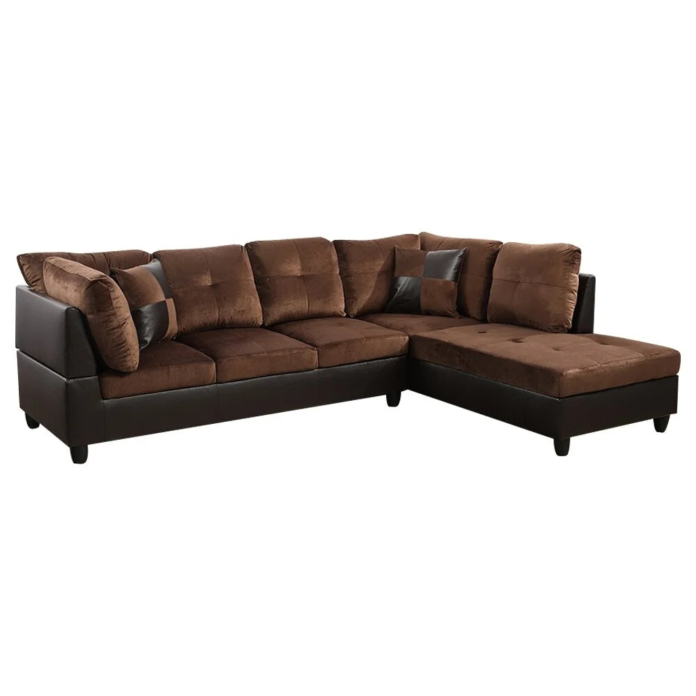 Brown Left Chaise Sectional F8521