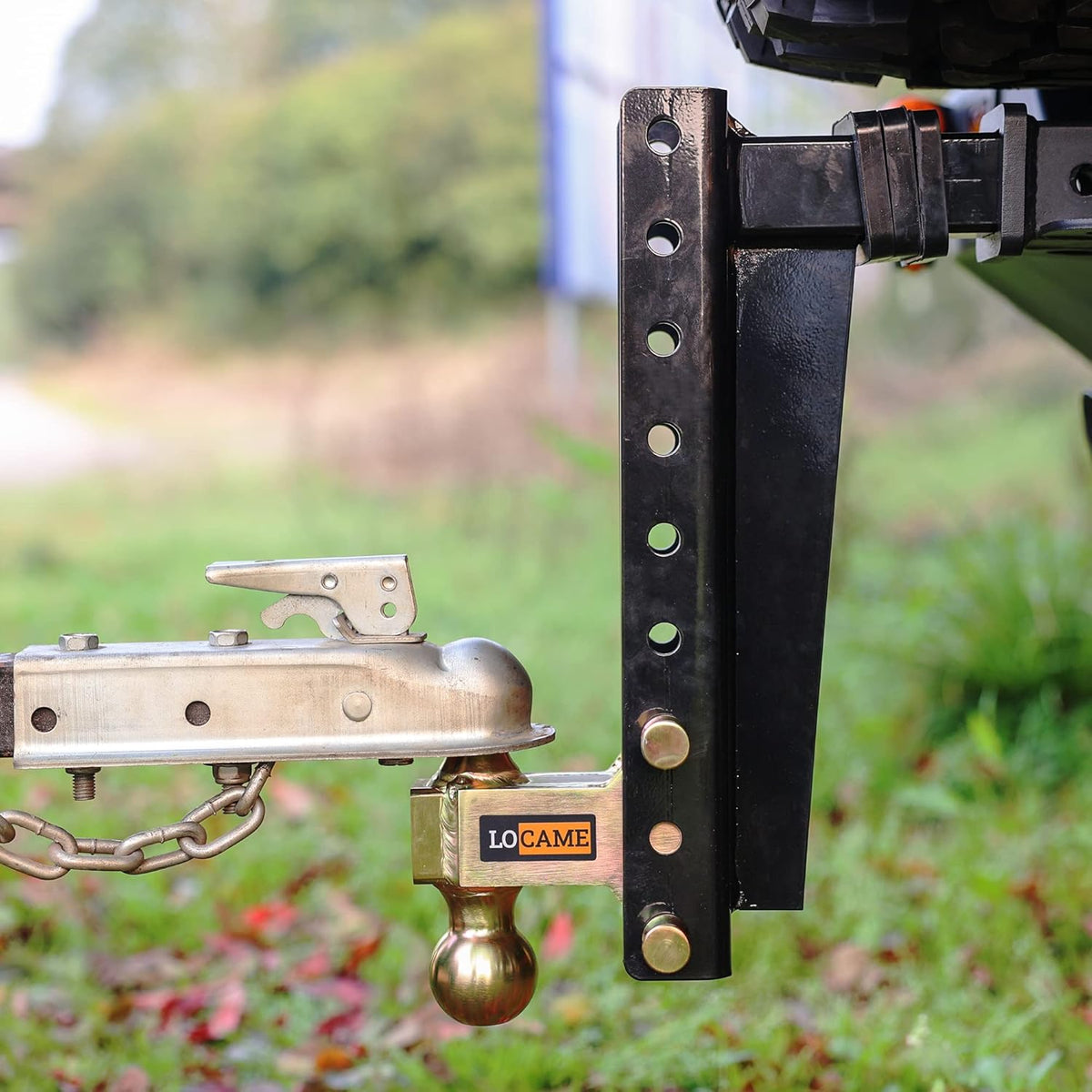 Adjustable Trailer Hitch, 2-Inch Receiver, 13-Inch Drop/Rise, 21000 LBS GTW, Double Pins, Solid Ball Mount Z678