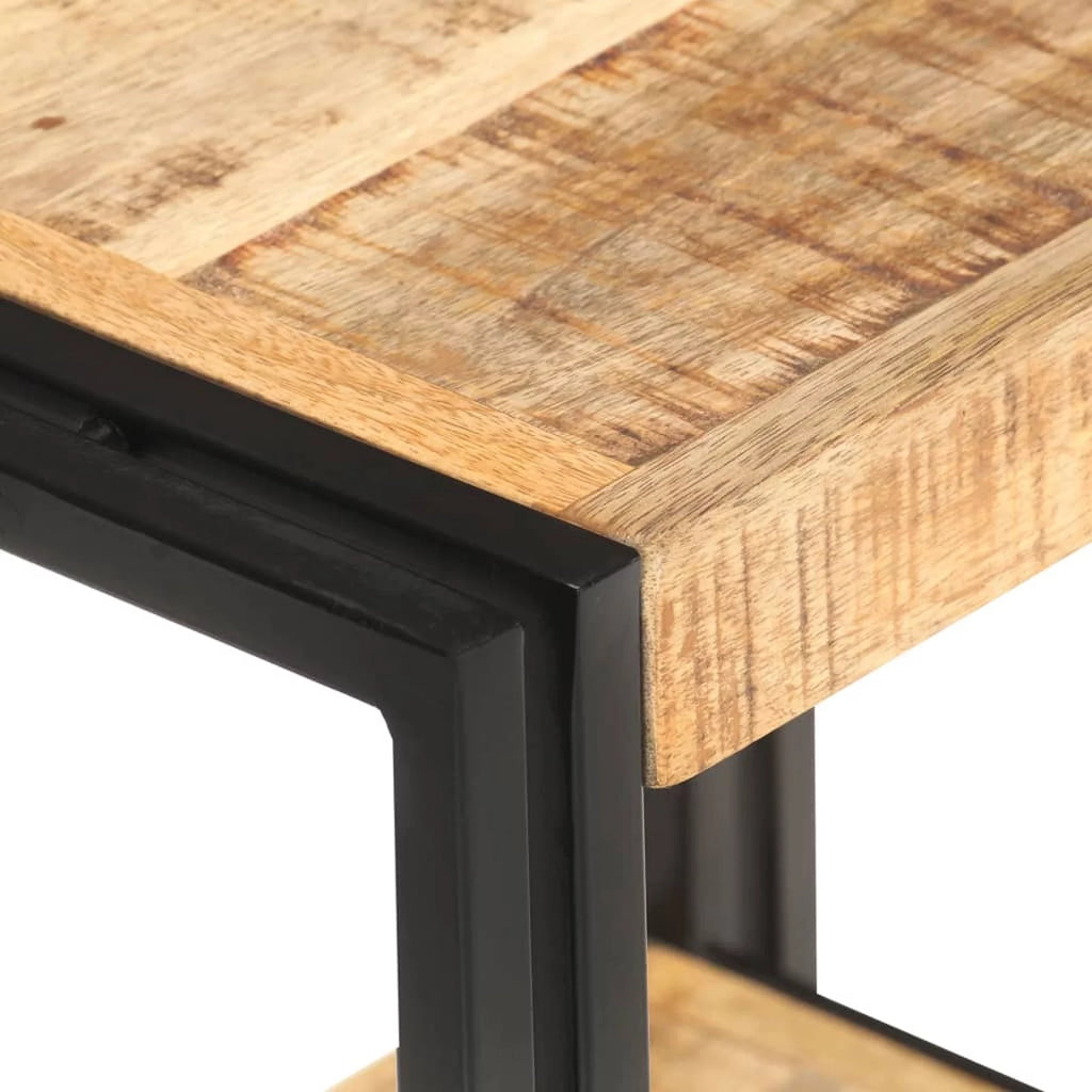Side Table with Storage Shelf Mango Wood E584