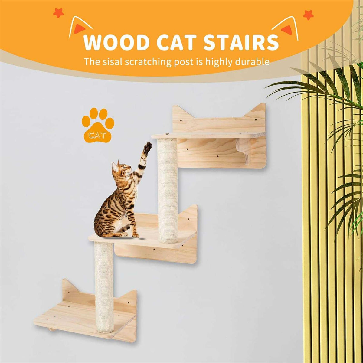 Cat Wall Shelves, Furniture Set, Shelves and Perches for Wall V6790