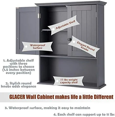 Wall Mounted Bathroom Cabinet with Double Doors L4598