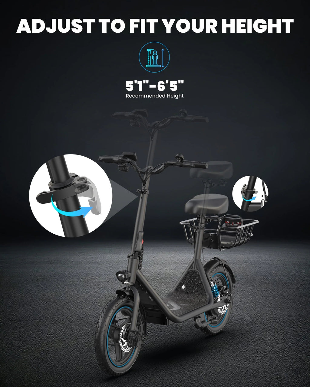 650W Electric Scooter with Seat L1265