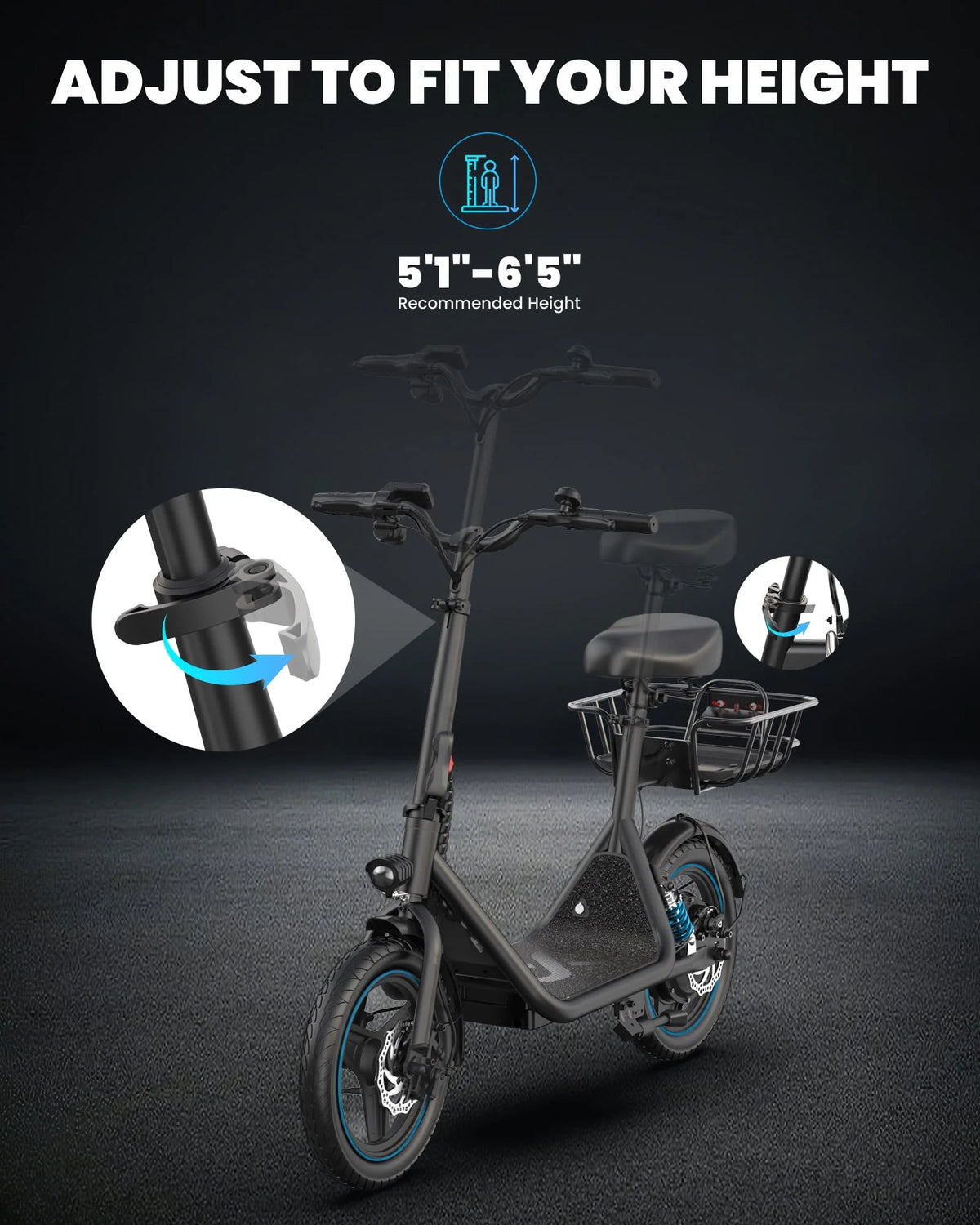 650W Electric Scooter with Seat L1265