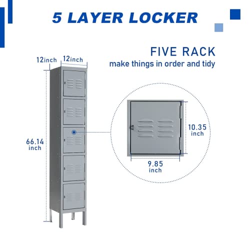 3-Tier Steel Locker 3 Doors Grey X9732