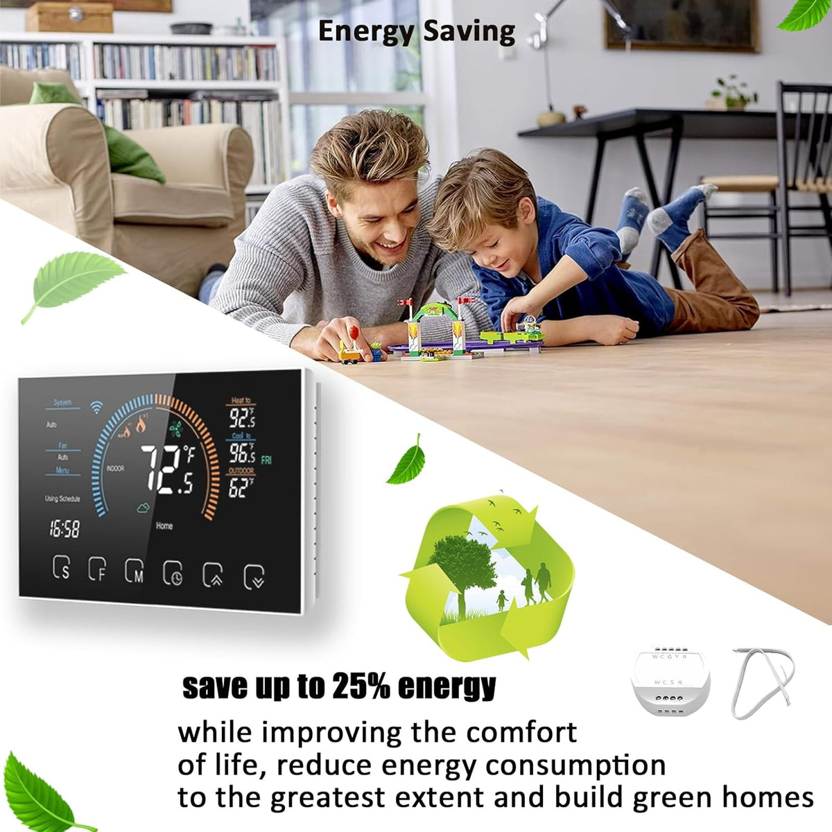 Digital WiFi Thermostat with App and LCD Color Screen E259677