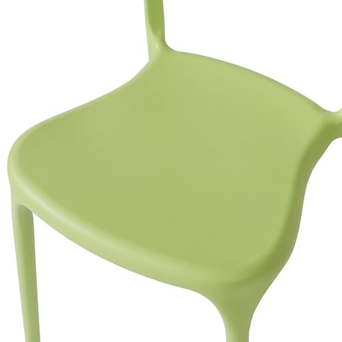 Stackable Plastic Dining Chair Set of 4 Charcoal Gray U921021