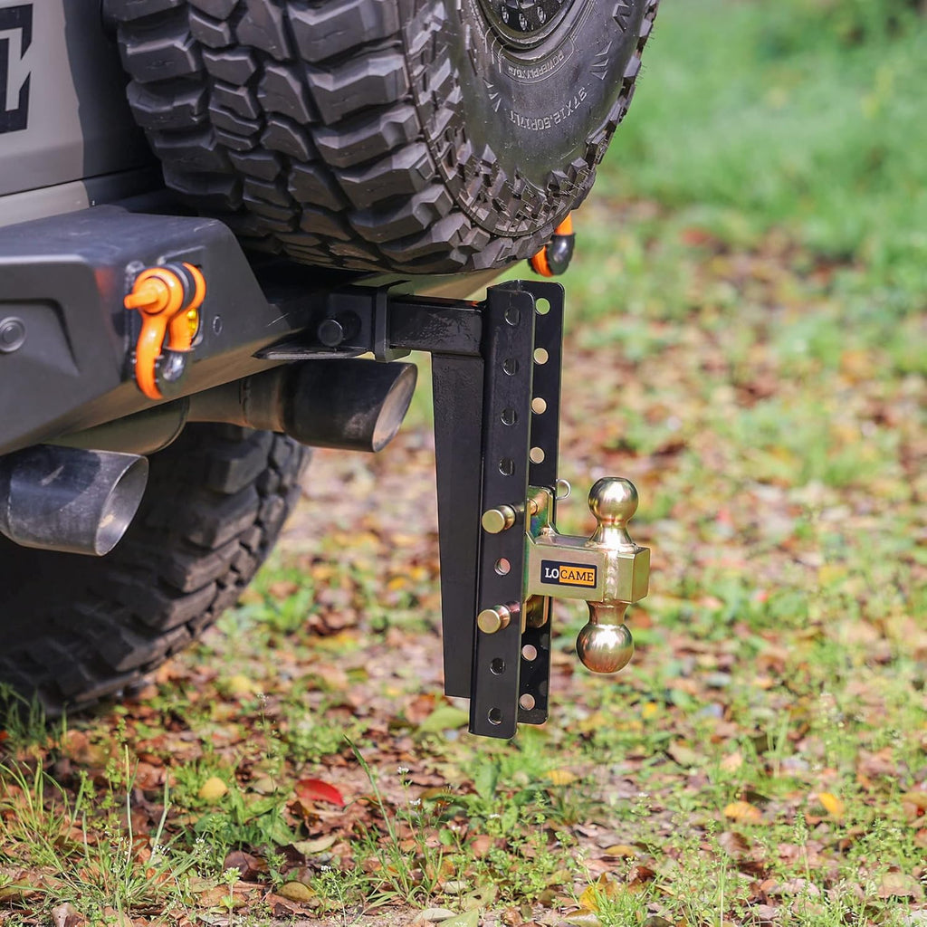 Adjustable Trailer Hitch, 2-Inch Receiver, 13-Inch Drop/Rise, 21000 LBS GTW, Double Pins, Solid Ball Mount Z678