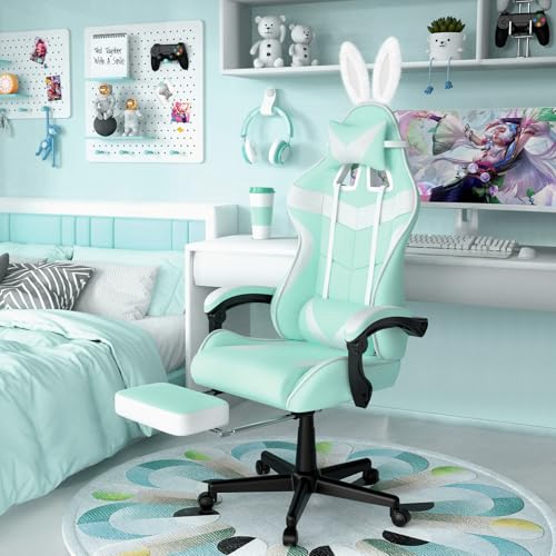 Gaming Chair with Footrest and Lumbar Support Z6569