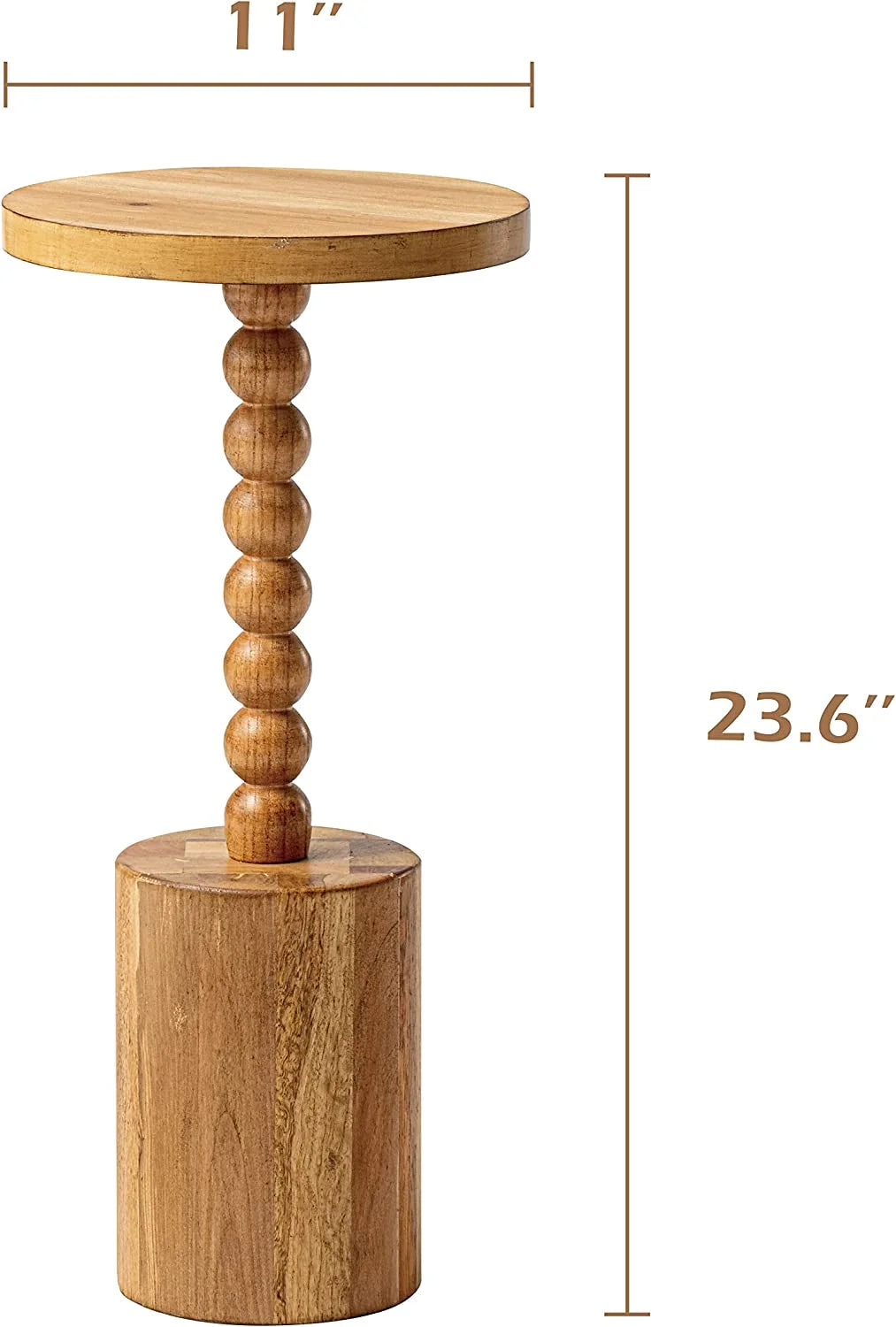 Round Rustic Wood Pedestal End Table F18381