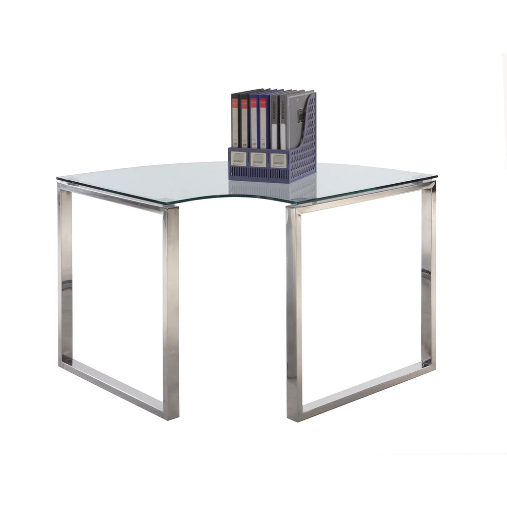 Contemporary Corner Desk with Glass Top A797234