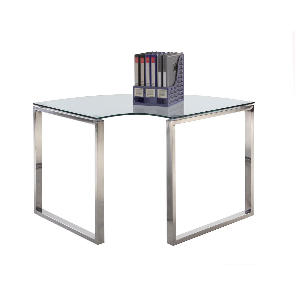 Contemporary Corner Desk with Glass Top A797234
