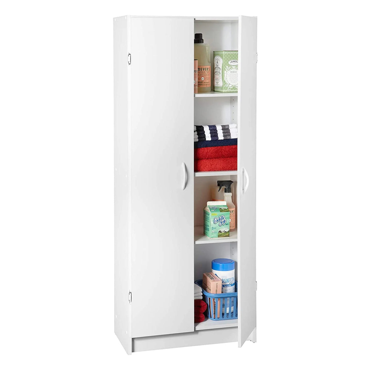 Adjustable 4 Shelf Pantry Cabinet, White T655