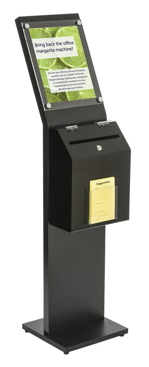 Locking Donation Station Ballot Box with Sign Holder Kiosk W379