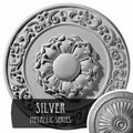 27 3/4x22OD x 2x22P Hand-Painted Silver Ceiling Medallion C723