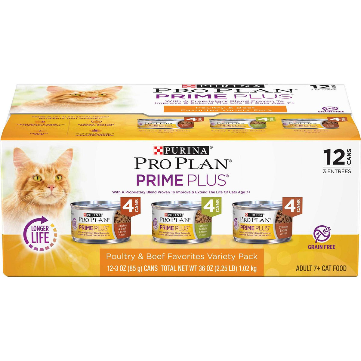 Grain Free Senior Wet Cat Food Variety Pack Pate B9308