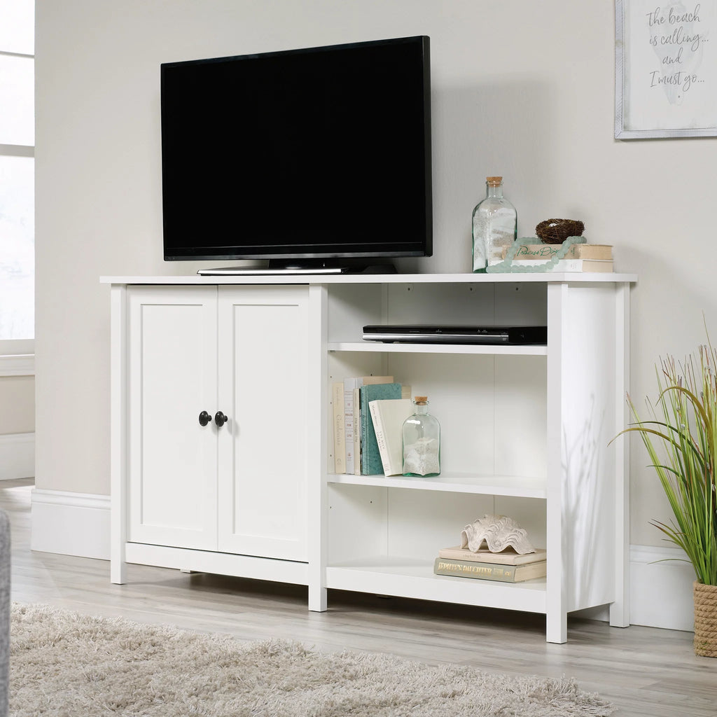 Soft White Storage Console TV Stand O5971