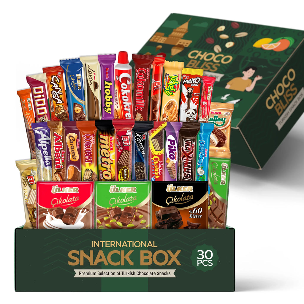 International Snack Box, 30 Full-Size Chocolate Assortment Bars P87588