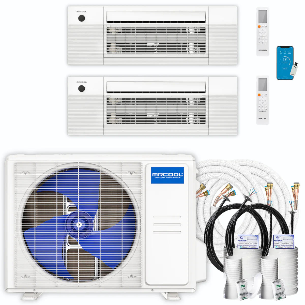 21,000 BTU 2 Zone Ceiling Cassette Ductless Air Conditioner and Heat Pump P23574