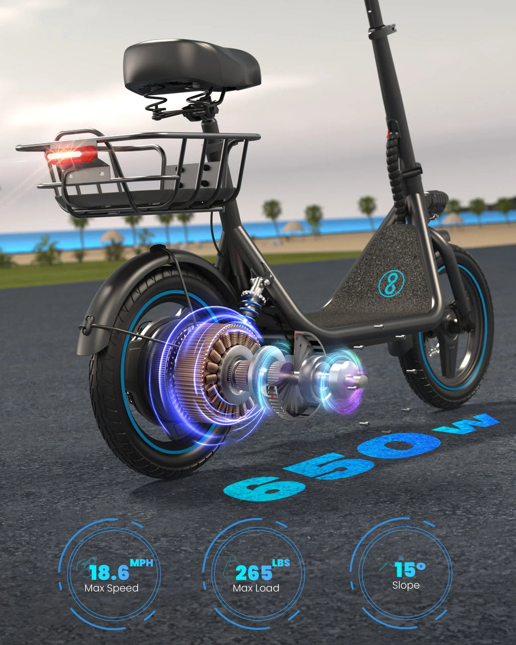 650W Electric Scooter with Seat L1265