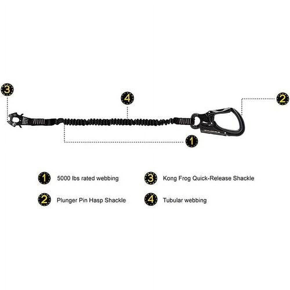 2Ft Elastic Bungee Lanyard with Snap Hook, Black, 24 Inches Q443840