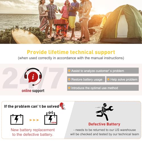 12V 100Ah LiFePO4 Deep Cycle Battery with Bluetooth U7628