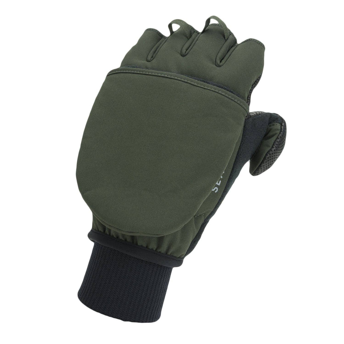 Windproof Cold Weather Convertible Mitts Olive Green/Black V309795