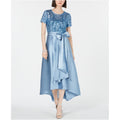 Blue Sequin Gown Dress X150921