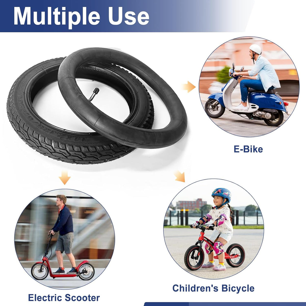 14 Inch Inner Tube with Schrader Valve Stem D24598