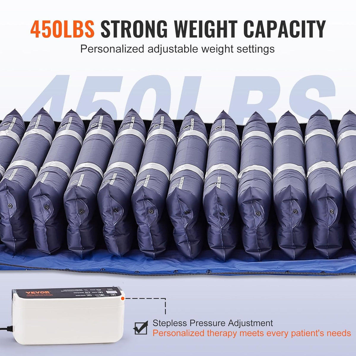 Alternating Air Pressure Mattress, Dual-Layer Pad for Hospital Beds, 450LBS Loading with Electric Quiet Pump G308611