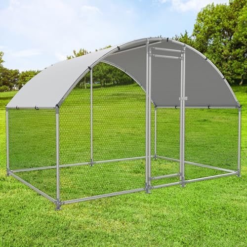 Large Metal Walk-in Chicken Coop with Anti-UV Cover D8276