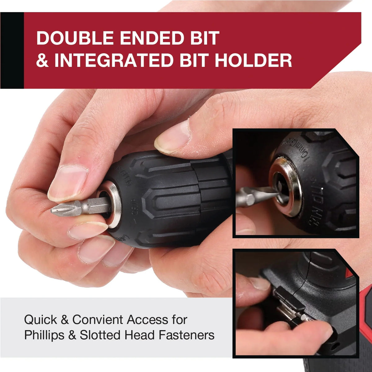3/8 inch Cordless Drill and 70-Piece Home Tool Set E747